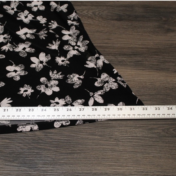 Chaps Black Floral Sleeveless Dress Summer Casual Lightweight - L - Picture 7 of 13